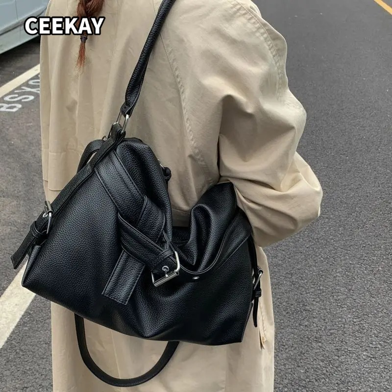 Women'S Young Bags - Borsa tote nera Y2K grande capacità