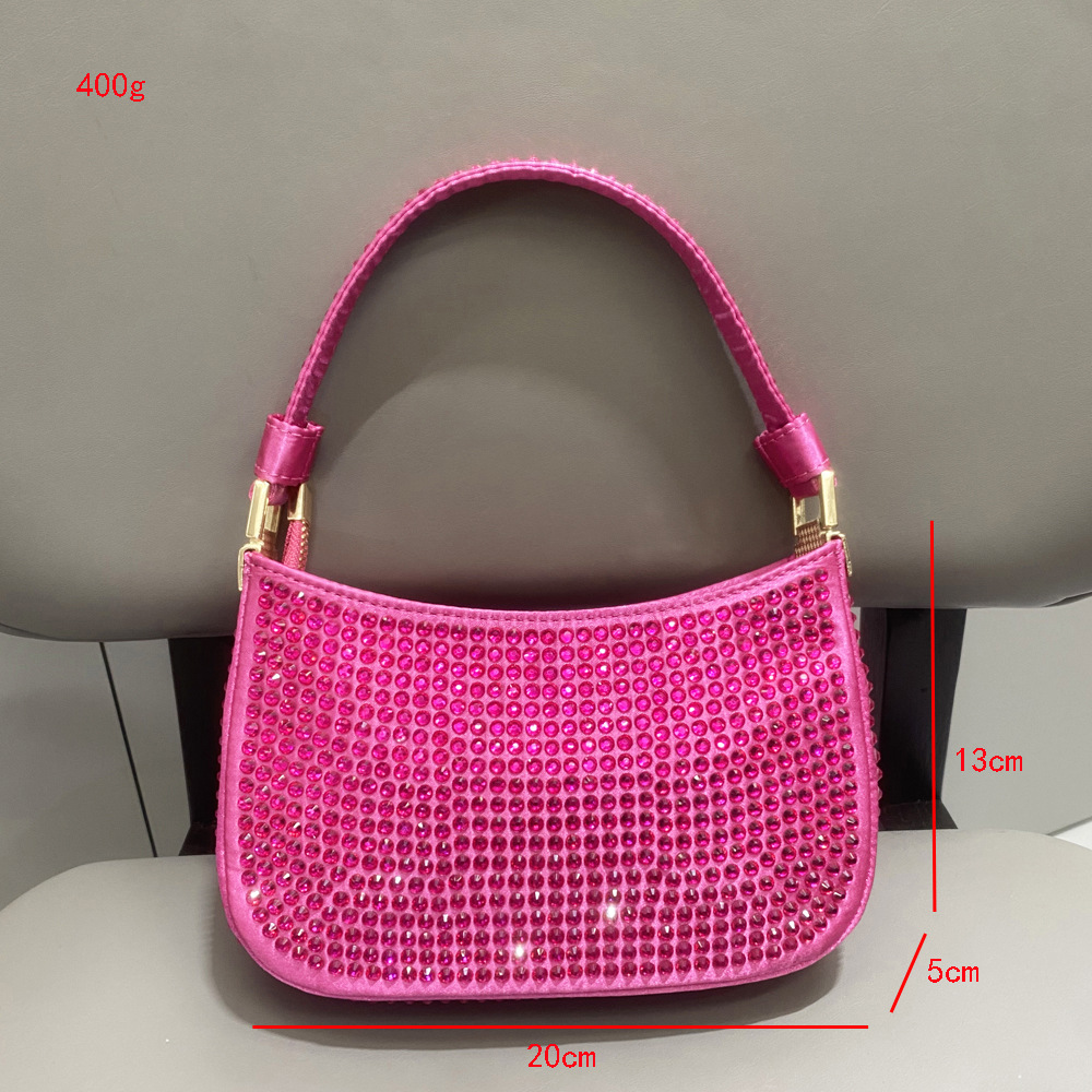 Women'S Young Bags - Borsa Clutch Retrò con Diamanti Lucidi,