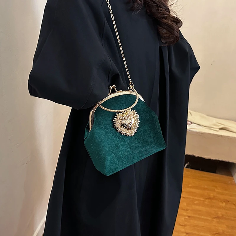 Women Bags Sale - Catene Cornice in velluto Cuore Cena