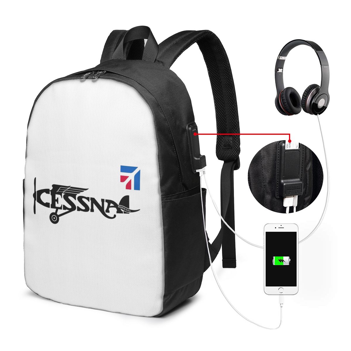 Zaino con logo Cessna, borsa d - Women Bags For College recensione e prezzo