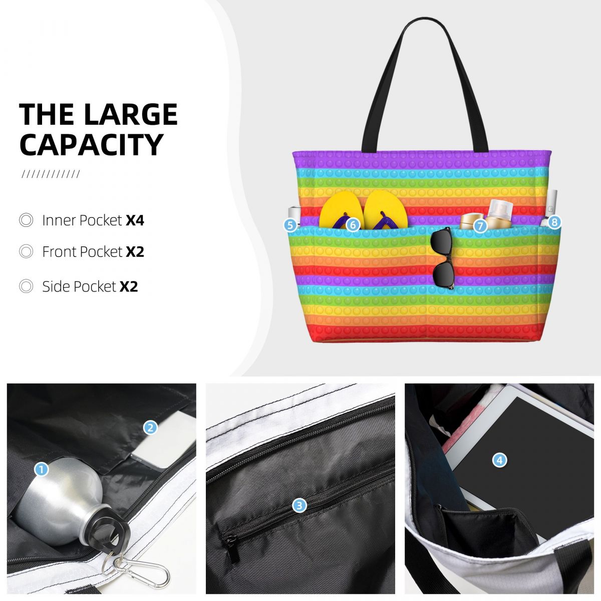 Borsa tote da spiaggia con mot - Women Bags Vector recensione e prezzo